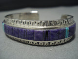 Important Vintage Native American Jewelry Navajo Yazzie Sugulite Sterling Silver Turquoise Bracelet-Nativo Arts