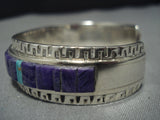 Important Vintage Native American Jewelry Navajo Yazzie Sugulite Sterling Silver Turquoise Bracelet-Nativo Arts