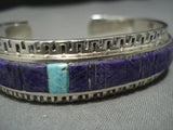 Important Vintage Native American Jewelry Navajo Yazzie Sugulite Sterling Silver Turquoise Bracelet-Nativo Arts