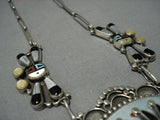Important Vintage Native American Jewelry Zuni Don Dewa Turquoise Sterling Silver Eagle Necklace Old-Nativo Arts