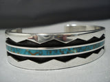 Important Vintage Native American Jewelry Zuni Royston Turquoise Sterling Silver Cuff Bracelet-Nativo Arts