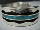 Important Vintage Native American Jewelry Zuni Royston Turquoise Sterling Silver Cuff Bracelet-Nativo Arts
