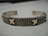 Important Vintage Native American Navajo 14k Gold Sterling Silver Kee Yazzie Bracelet Old-Nativo Arts