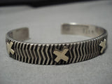 Important Vintage Native American Navajo 14k Gold Sterling Silver Kee Yazzie Bracelet Old-Nativo Arts
