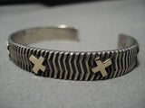 Important Vintage Native American Navajo 14k Gold Sterling Silver Kee Yazzie Bracelet Old-Nativo Arts