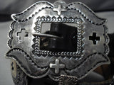 Important Vintage Native American Navajo Andrew Thomas Sterling Silver Concho Belt Old-Nativo Arts