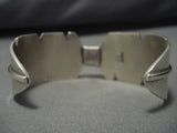 Important Vintage Native American Navajo Cardilia Casus Sterling Silver Feather Bracelet Old-Nativo Arts
