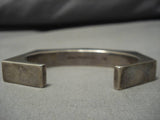Important Vintage Native American Navajo Contemporist Sterling Silver Bracelet Old-Nativo Arts