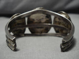 Important Vintage Native American Navajo Damale Turquoise Heavy Sterling Silver Bracelet Old-Nativo Arts