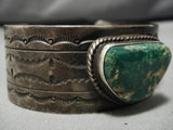Important Vintage Native American Navajo Damale Turquoise Sterling Silver Bracedlet Old-Nativo Arts