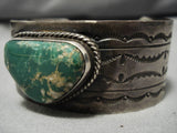 Important Vintage Native American Navajo Damale Turquoise Sterling Silver Bracedlet Old-Nativo Arts