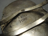 Important Vintage Native American Navajo David Tune #8 Turquoise Sterling Silver Bracelet Old-Nativo Arts