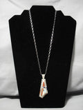 Important Vintage Native American Navajo David Tune Sterling Silver Turquoise Inlay Necklace Old-Nativo Arts