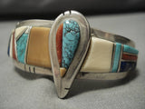 Important Vintage Native American Navajo David Tune Turquoise Sterling Silver Inlay Bracelet-Nativo Arts