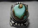 Important Vintage Native American Navajo Delbert Gordan Damale Turquoise Sterling Silver Ring-Nativo Arts