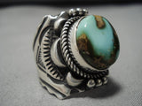Important Vintage Native American Navajo Delbert Gordan Damale Turquoise Sterling Silver Ring-Nativo Arts