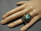 Important Vintage Native American Navajo Delbert Gordan Damale Turquoise Sterling Silver Ring-Nativo Arts