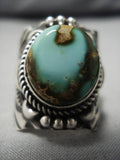 Important Vintage Native American Navajo Delbert Gordan Damale Turquoise Sterling Silver Ring-Nativo Arts