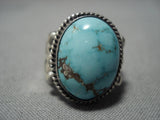 Important Vintage Native American Navajo Delbert Gordon Turquoise Sterling Silver Ring-Nativo Arts