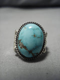 Important Vintage Native American Navajo Delbert Gordon Turquoise Sterling Silver Ring-Nativo Arts