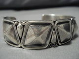 Important Vintage Native American Navajo Derrick Gordan Sterling Silver Bracelet-Nativo Arts