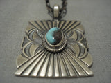 Important!! Vintage Native American Navajo Gary Reeves Bisbee Turquoise Sterling Silver Necklace-Nativo Arts