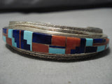 Important Vintage Native American Navajo Harry Jim Turquoise Sterling Silver Bracelet Old-Nativo Arts