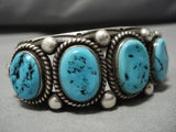 Important Vintage Native American Navajo Harry Jim Turquoise Sterling Silver Bracelet Old-Nativo Arts