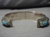Important Vintage Native American Navajo Harry Jim Turquoise Sterling Silver Bracelet Old-Nativo Arts