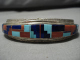 Important Vintage Native American Navajo Harry Jim Turquoise Sterling Silver Bracelet Old-Nativo Arts