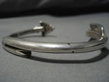 Important!! Vintage Native American Navajo Jimmie King Jr Sterling Silver Arrow Bracelet Cuff-Nativo Arts