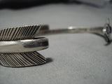Important!! Vintage Native American Navajo Jimmie King Jr Sterling Silver Arrow Bracelet Cuff-Nativo Arts