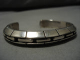 Important Vintage Native American Navajo Jimmie King Jr Sterling Silver Bracelet Old Cuff-Nativo Arts
