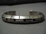 Important Vintage Native American Navajo Jimmie King Jr Sterling Silver Bracelet Old Cuff-Nativo Arts