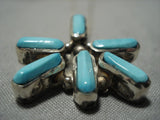 Important Vintage Native American Navajo Jimmie King Jr Turquoise Sterling Silver Necklace Old-Nativo Arts