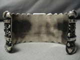 Important!! Vintage Native American Navajo Kirk Lapis Inlay Sterling Silver Gold Bracelet Heavy!-Nativo Arts
