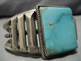 Important Vintage Native American Navajo Kirk Smith Turquoise Sterling Silver Bracelet Old-Nativo Arts