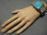 Important Vintage Native American Navajo Kirk Smith Turquoise Sterling Silver Bracelet Old-Nativo Arts
