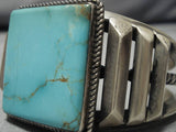 Important Vintage Native American Navajo Kirk Smith Turquoise Sterling Silver Bracelet Old-Nativo Arts