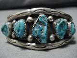 Important Vintage Native American Navajo Mae Begay Turquoise Sterling Silver Bracelet Cuff-Nativo Arts