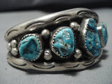 Important Vintage Native American Navajo Mae Begay Turquoise Sterling Silver Bracelet Cuff-Nativo Arts