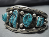 Important Vintage Native American Navajo Mae Begay Turquoise Sterling Silver Bracelet Cuff-Nativo Arts