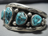 Important Vintage Native American Navajo Mae Begay Turquoise Sterling Silver Bracelet Cuff-Nativo Arts