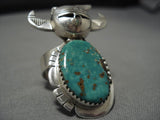 Important Vintage Native American Navajo Nel Morton Turquoise Sterling Silver Kachina Ring-Nativo Arts