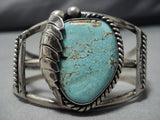 Important Vintage Native American Navajo Nelson Burbank #8 Turquoise Sterling Silver Bracelet-Nativo Arts