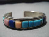 Important Vintage Native American Navajo Olivia Whitethorne Turquoise Sterling Silver Bracelet-Nativo Arts