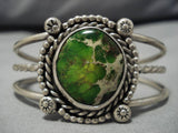 Important Vintage Native American Navajo Orvil Jack Turquoise Sterling Silver Bracelet Old Cuff-Nativo Arts