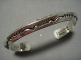 Important Vintage Native American Navajo Orville Tsinnie Sterling Silver Bracelet Old-Nativo Arts