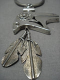Important Vintage Native American Navajo Sterling Silver Bear Necklace Old-Nativo Arts