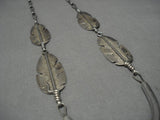 Important Vintage Native American Navajo Sterling Silver Bear Necklace Old-Nativo Arts